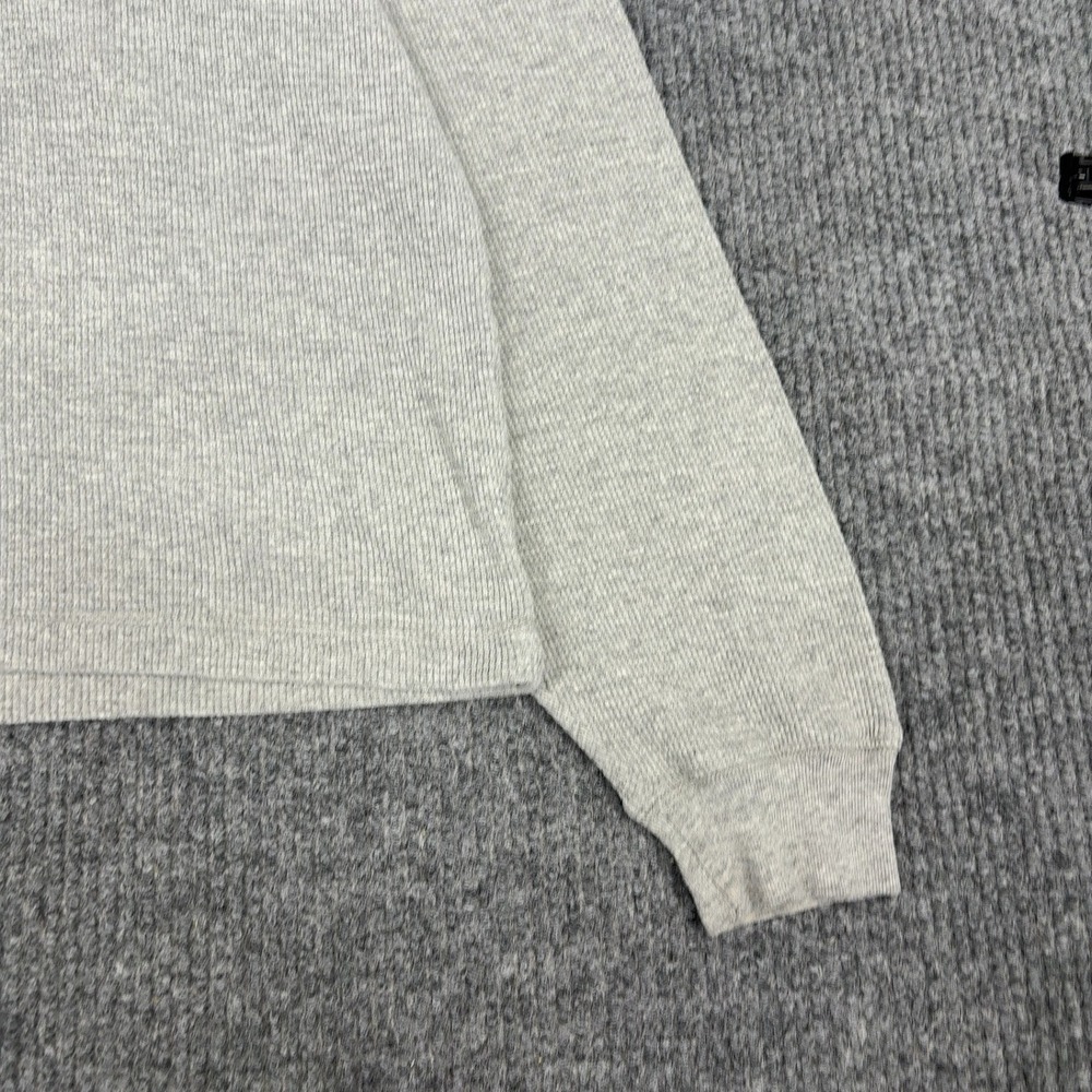 J Crew Oarsman Thermal Shirt Mens XL Gray Long Sleeve Hensley Waffle Knit Cotton - Picture 5 of 7